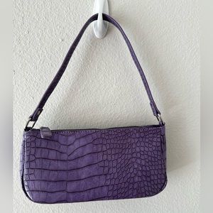 Purple Croc Underarm Bag